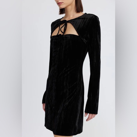 Emory Park LONG SLEEVE MINI SUEDE DRESS Size L - Picture 5 of 8